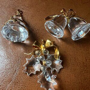 Three Beautiful Swarovsky Crystal Ornaments